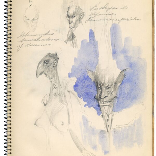 A drawing of some birds and flowers